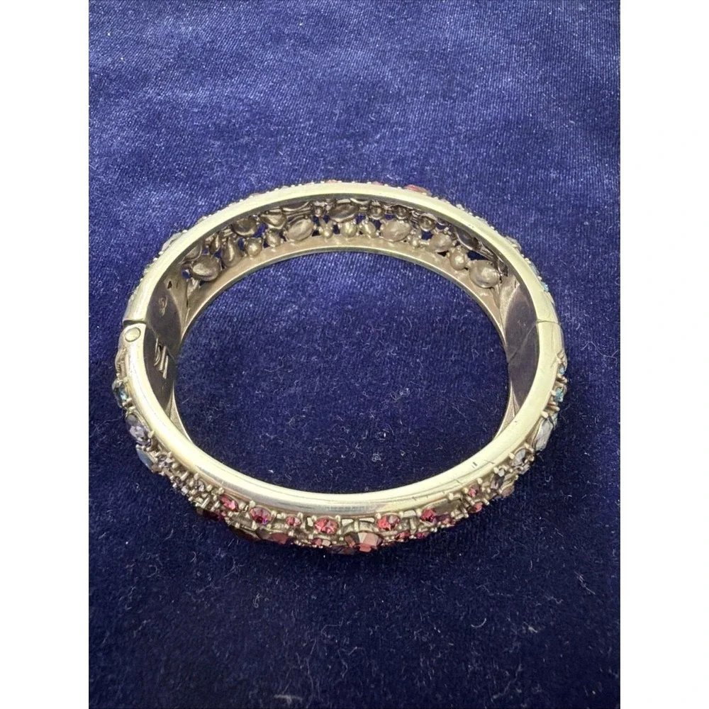Brighton One Love Large Multi Color Crystal  bracelet Silver Tone .